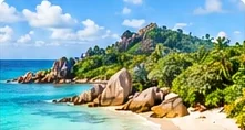 Seychelles island coastline